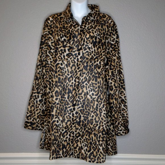 Ralph Lauren Black Label Leopard Print Oversized Camp Shirt Size XL NWT - Picture 4 of 14